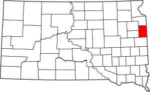 Map of South Dakota highlighting Deuel County