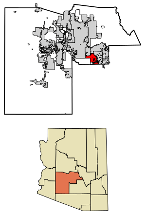 Location of Chandler in Maricopa County, Arizona