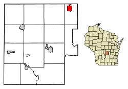 Location of Neshkoro in Marquette County, Wisconsin.