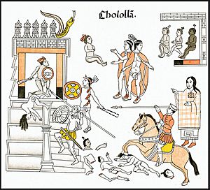 Matanza de Cholula por conquistadores españoles Lienzo de Tlaxcala