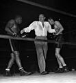 Max Baer referees a boxing match 1937