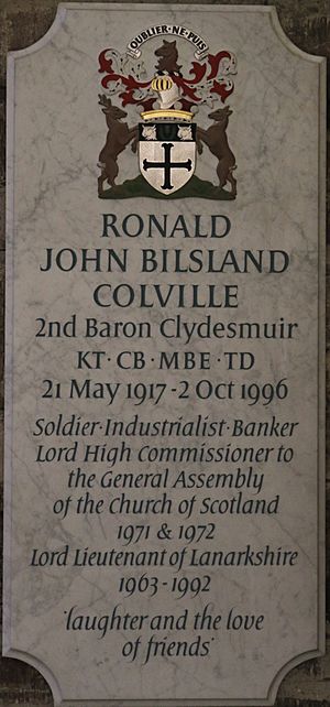 Memorial to Ronald Colville, 2nd Baron Clydesmuir