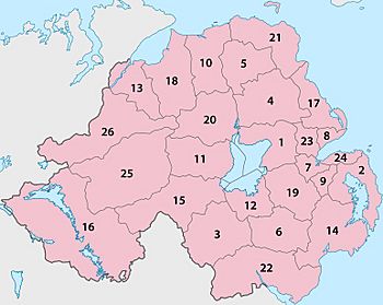 26 Northern Ireland local government districts, 1971-2015.