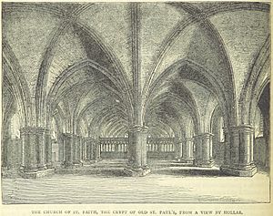 ONL (1887) 1.240 - Old St Paul's, Crypt (Church of St Faith), after Hollar