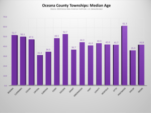 Oceana County, Michigan, Townships - Median Age Chart
