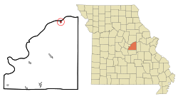Location of Chamois, Missouri