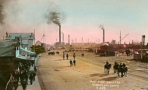 Port Pirie smelters -- coming off shift circa 1904 (SLSA B 11617)