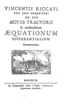 Riccati - De usu motus tractorii in constructione aequationum differentialium, 1752 - 1373559