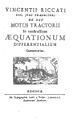 Riccati - De usu motus tractorii in constructione aequationum differentialium, 1752 - 1373559