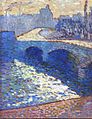 Robert Antoine Pinchon, 1905, La Seine à Rouen au crépuscule, oil on paperboard, 65 x 54 cm