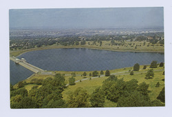 A postcard showing the northern half of Silver Lake