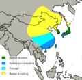 Spodiopsar cineraceus distribution