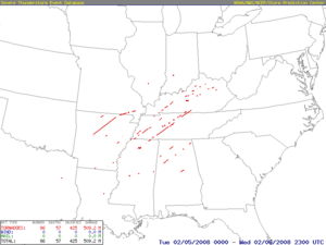 Super Tuesday outbreak tornado map