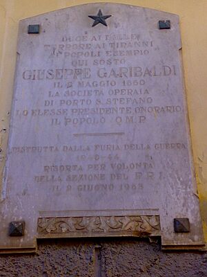 Targa in ricordo della sosta di G.Garibaldi
