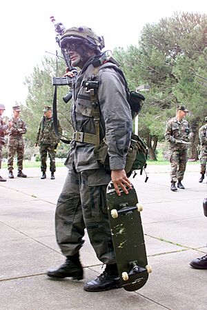 USMC with a skateboard