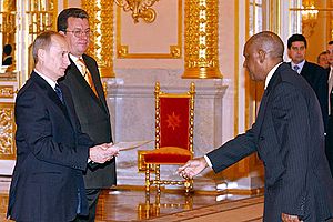 Vladimir Putin with Mountaga Diallo