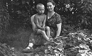 Vladimir Putin with his mother