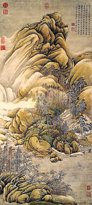 Wang Shimin-After Wang Wei's Snow Over Rivers and Mountains