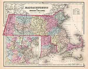 1857 Colton Map of Massachusetts and Rhode Island - Geographicus - Massachusetts-colton-1857