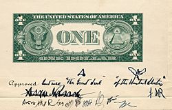 1935 Dollar Bill Back Early Design