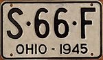 1945 Ohio license plate.JPG