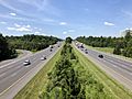 2019-07-15 11 10 50 View south along Interstate 95 from the overpass for Maryland State Route 175 (Waterloo Road-Rouse Parkway) in Columbia, Howard County, Maryland