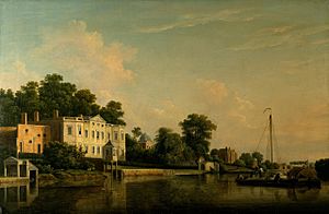 A View of Alexander Pope's Villa, Twickenham, on the Banks of the Thames by Samuel Scott, RA