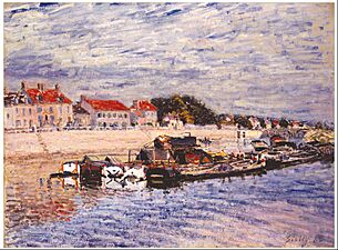 Alfred Sisley - Barges on the Loing at Saint-Mammès - Google Art Project