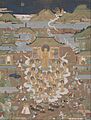 Artist Unknown, Japan - Taima Temple Mandala- Amida Welcomes Chûjôhime to the Western Paradise - Google Art Project