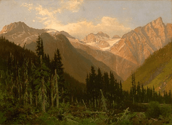 At the Rogers Pass, a painting by John A. Fraser.png
