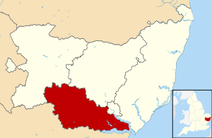 Babergh shown within Suffolk