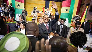 Barack Obama after speaking to Parliament of Ghana 2009-07-11