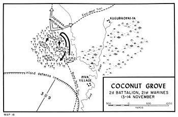 Battle of Coconut Grove Bougainville map