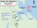 Battle of St Michaels troop positions 11 barges