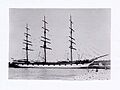 Black and white photograph of Loch Katrine at wharf, close to shore