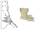 Caddo Parish Louisiana Incorporated and Unincorporated areas Belcher Highlighted
