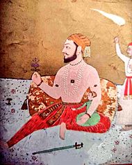 Chhatrapati Sambhaji and Prince Shahu I Coloured Painting