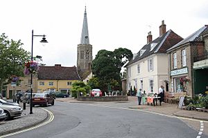 Church spire and square Wickham market - geograph.org.uk - 886241.jpg