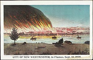 City of New Westminster in Flames, British Columbia