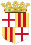 Coat of Arms of Barcelona (c.1870-1931 and 1939-1984 Two Pales Variant without Crest)