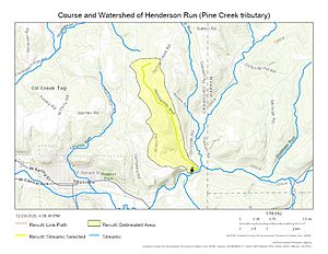 Course and Watershed of Henderson Run (Pine Creek tributary)