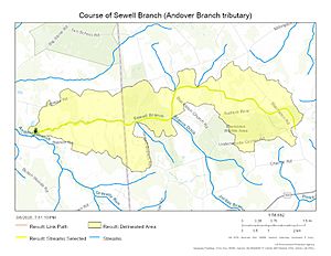 Course of Sewell Branch (Andover Branch tributary)