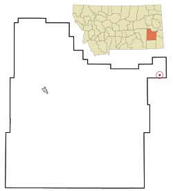 Location of Ismay, Montana