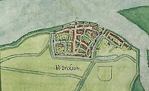 Detailed map Woudrichem 1545 (Van Deventer)