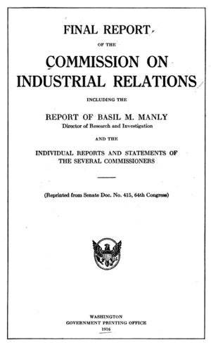 Final report of the Commission on Industrial Relations, 1916