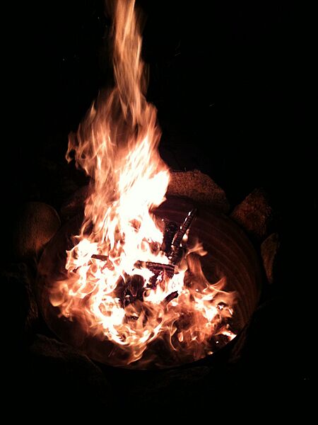 Fire in a fire pit