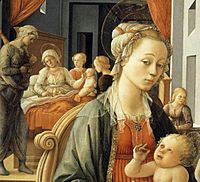 Fra Filippo Lippi - Madonna with the Child and Scenes from the Life of St Anne (detail) - WGA13239