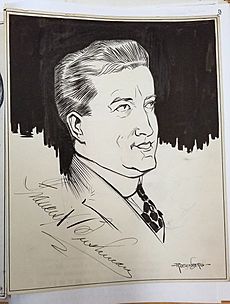 Francis X Bushman autographed sketch by Manuel Rosenberg for the Cincinnati Post, 1920