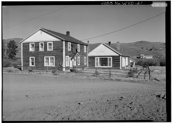 General view from southeast - Carpenter's Hall, Atlantic City, Fremont County, WY HABS WYO,7-ATCI,2-3.tif