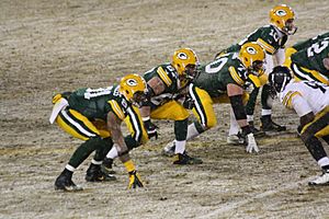 Green Bay Packers Offensive Line lined up Dec 2013
